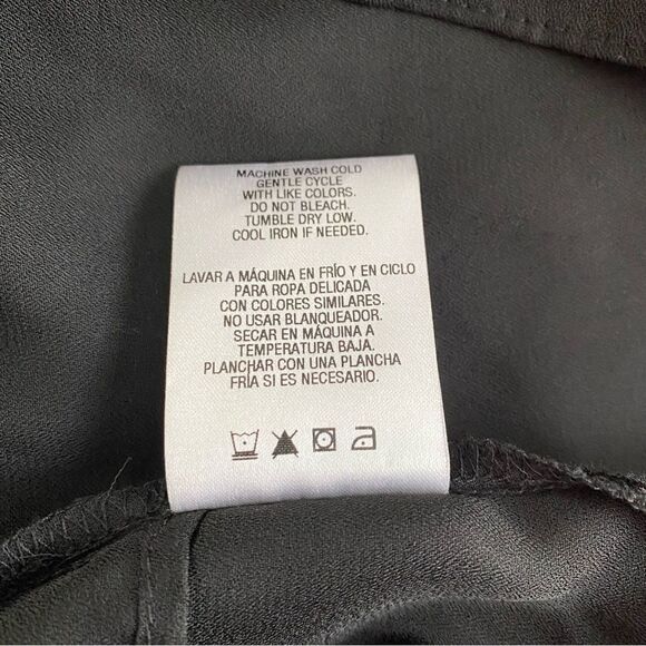 METAPHOR Women’s BLACK Split Back Sheer Overlay Top Size XS - Picture 6 of 8